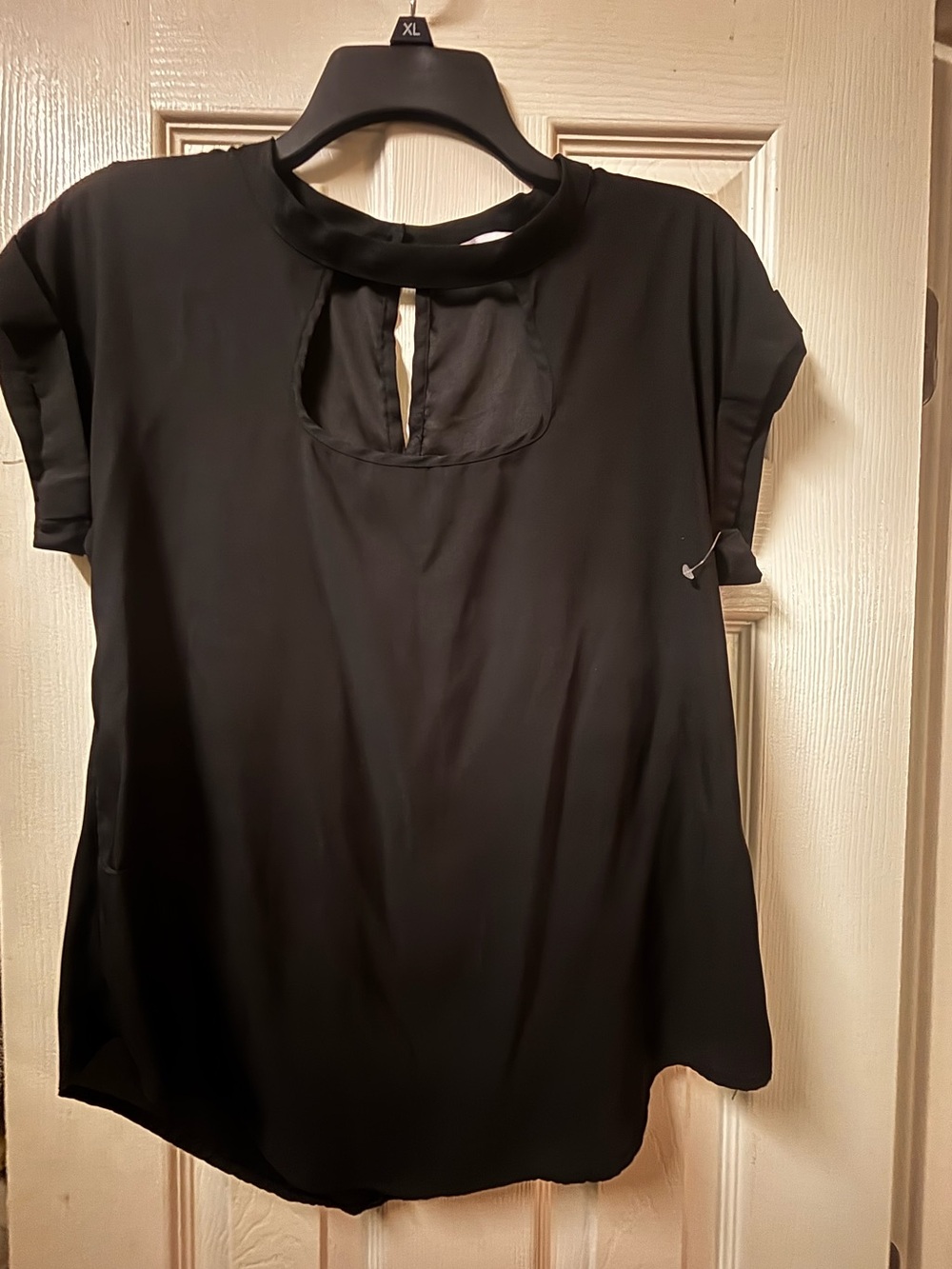 Classic Black Women’s Keyhole Blouse